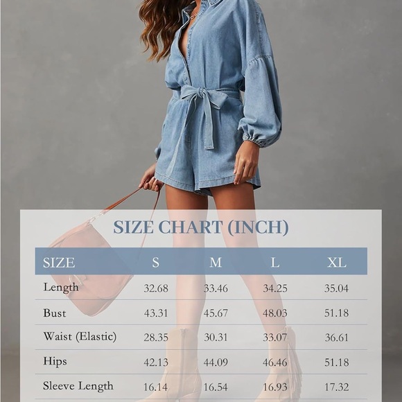 Mable Denim Blue Women's Romper - Picture 6 of 12
